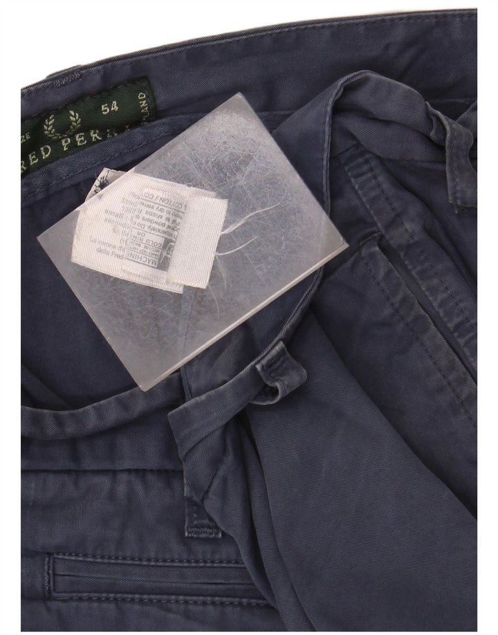 FRED PERRY Mens Chino Shorts IT 54 2XL W38 Algodão Azul Marinho