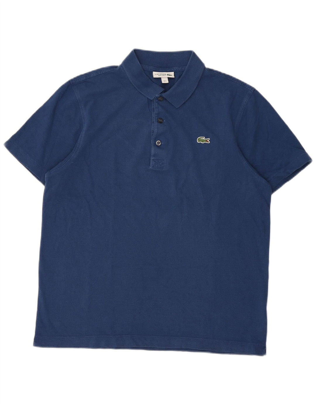 Camisa polo masculina Lacoste tamanho 5 grande algodão azul marinho