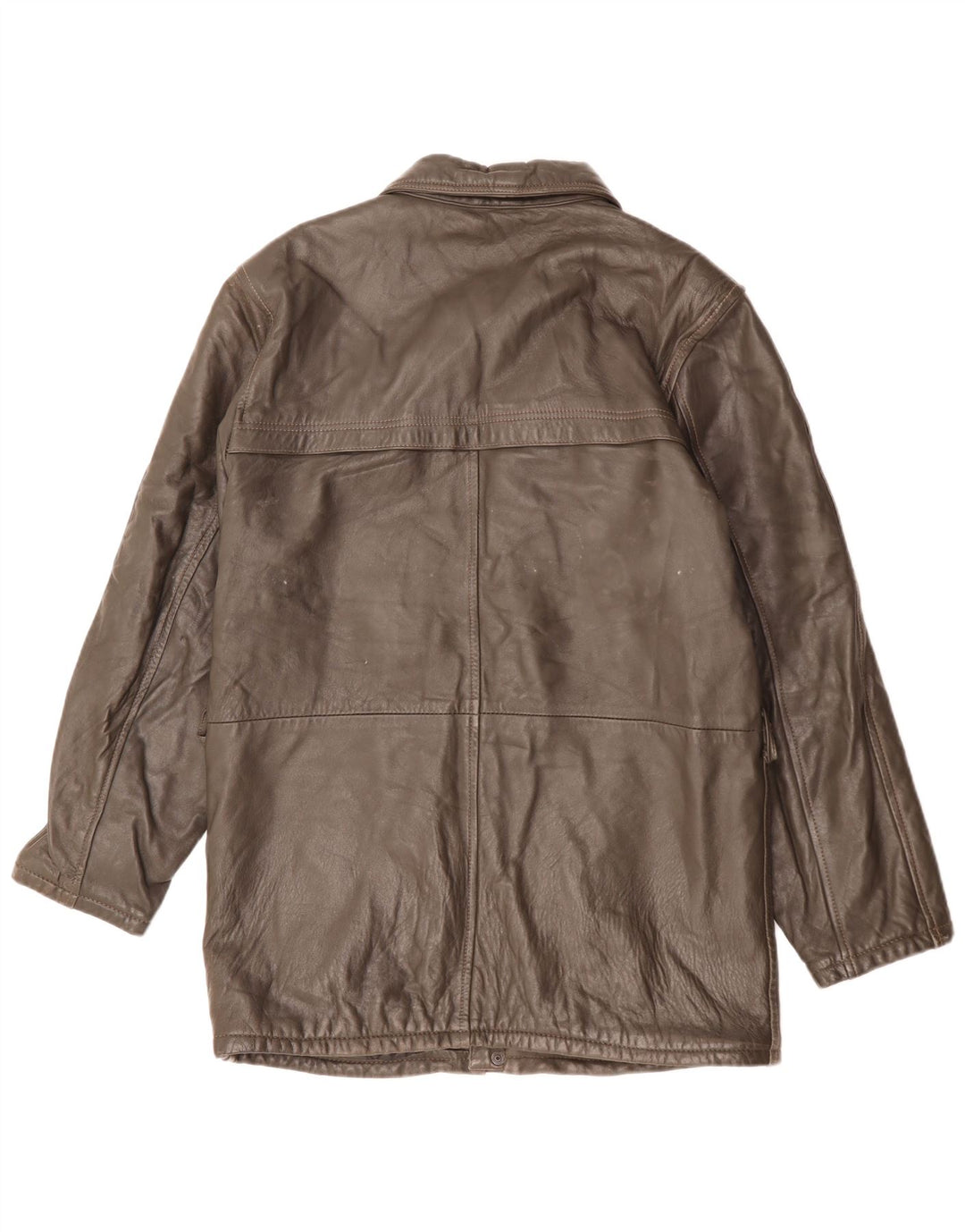 Jaqueta de couro masculina vintage IT 48 couro marrom médio