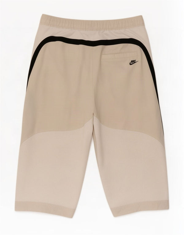 Bermuda esportiva Nike Boys 10-11 anos bege colorblock poliéster