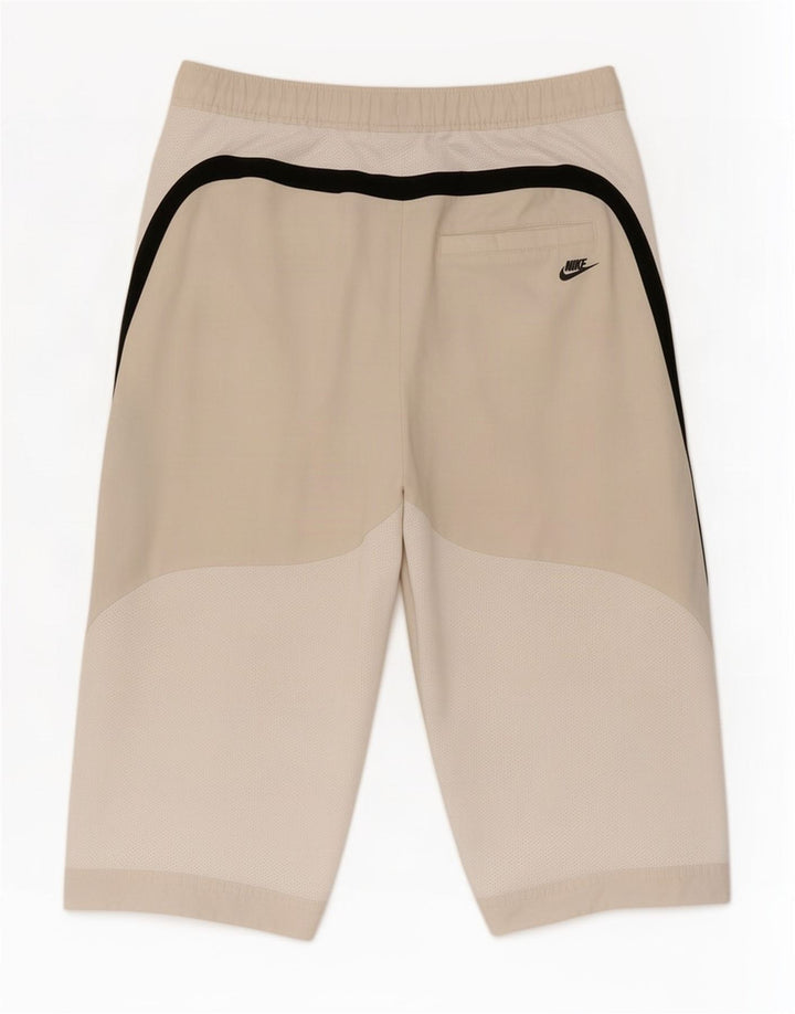 Bermuda esportiva Nike Boys 10-11 anos bege colorblock poliéster
