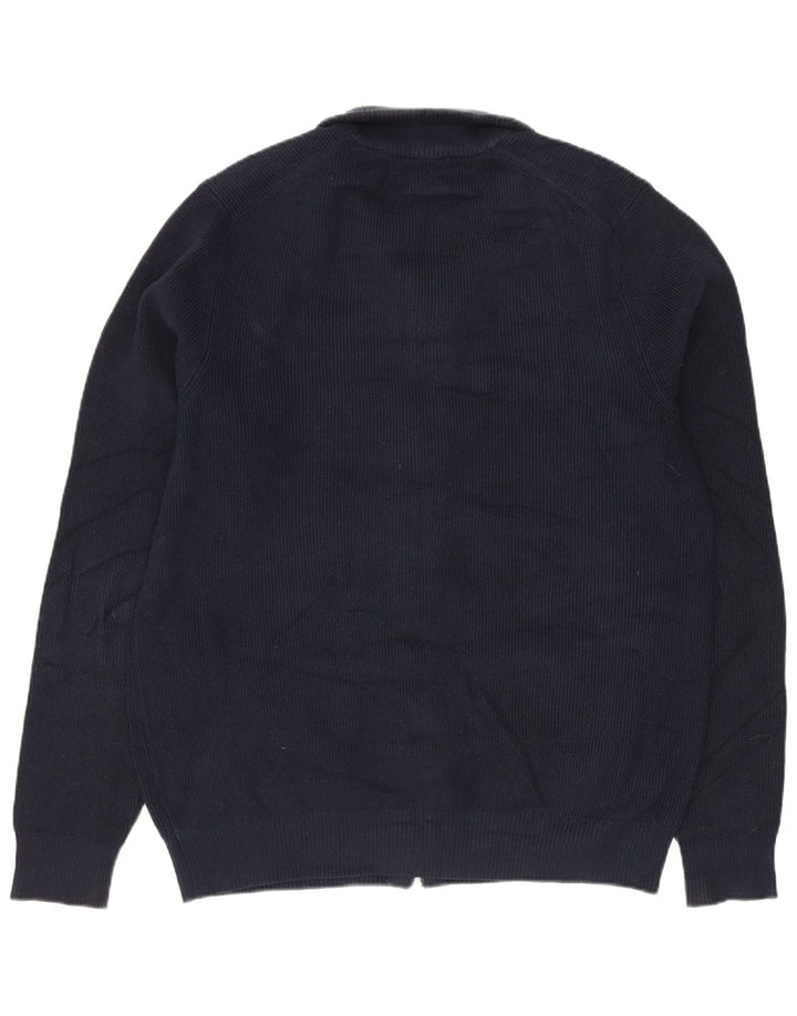 Suéter cardigã masculino Marks & Spencer médio azul marinho poliéster