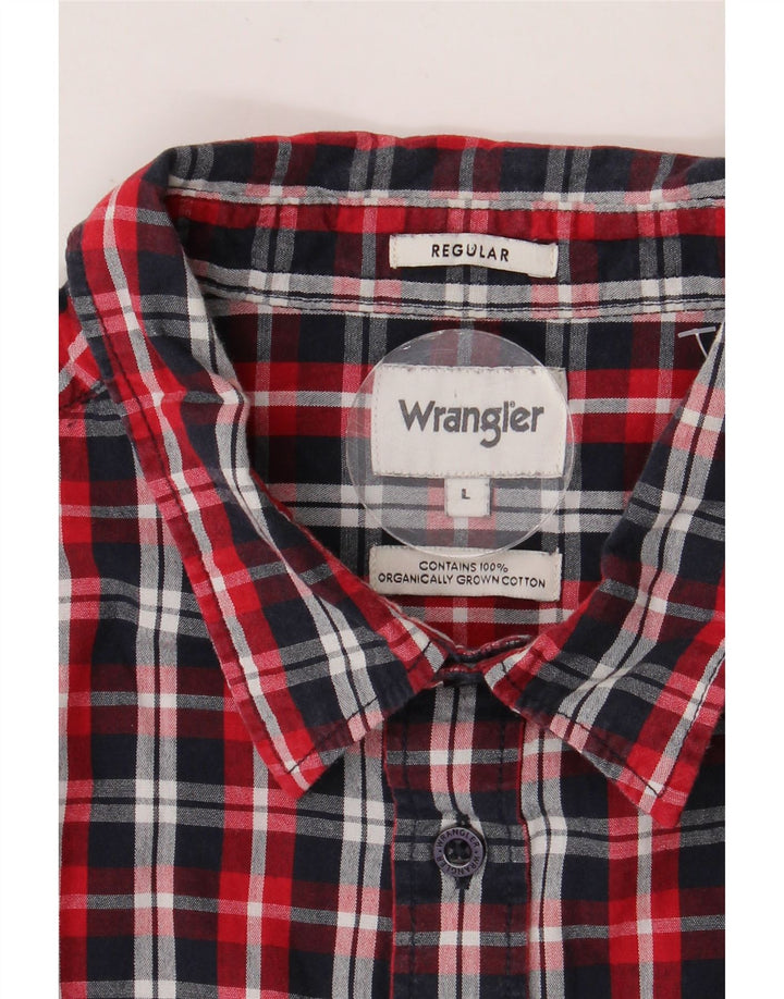 Camisa masculina de manga curta regular fit WRANGLER grande xadrez multicolorida
