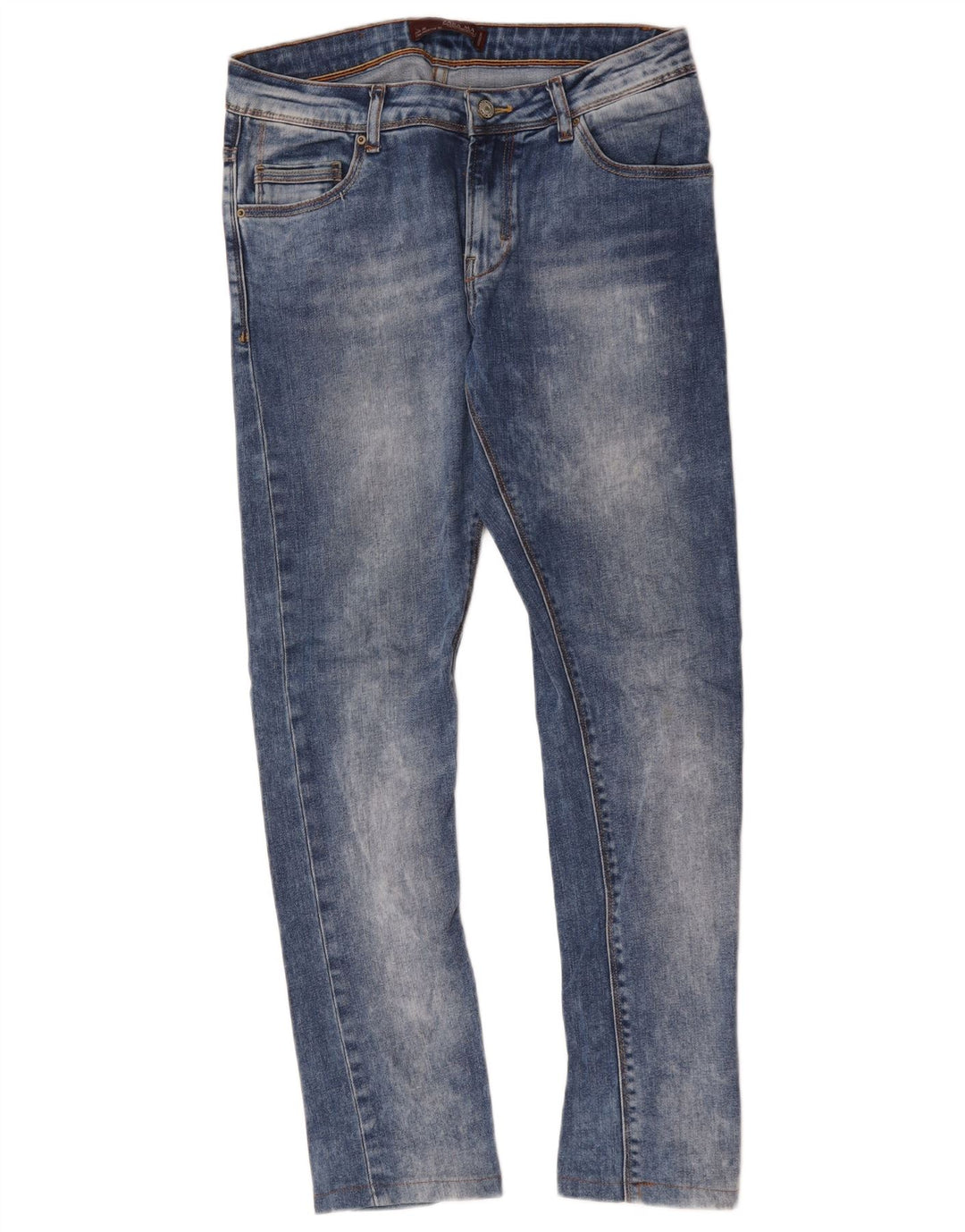 Zara Mens Slim Jeans EU 38 Pequeno W30 L29 Azul Algodão