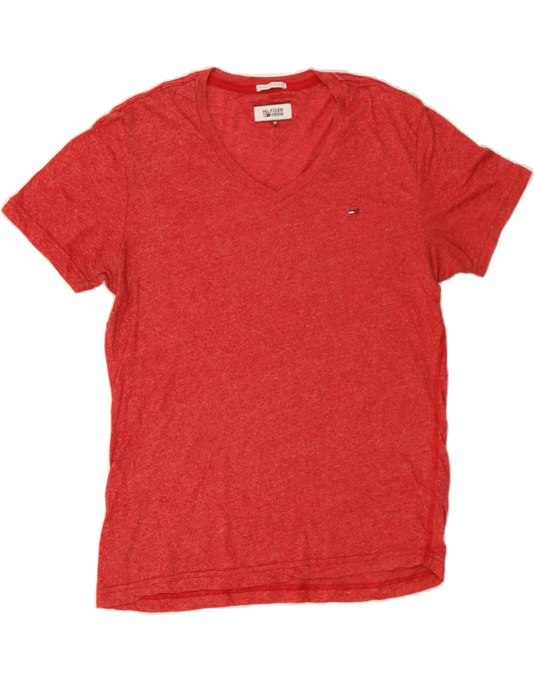 TOMMY HILFIGER Mens T-Shirt Top Medium Red Cotton Vintage Tommy Hilfiger and Second-Hand Tommy Hilfiger from Messina Hembry 