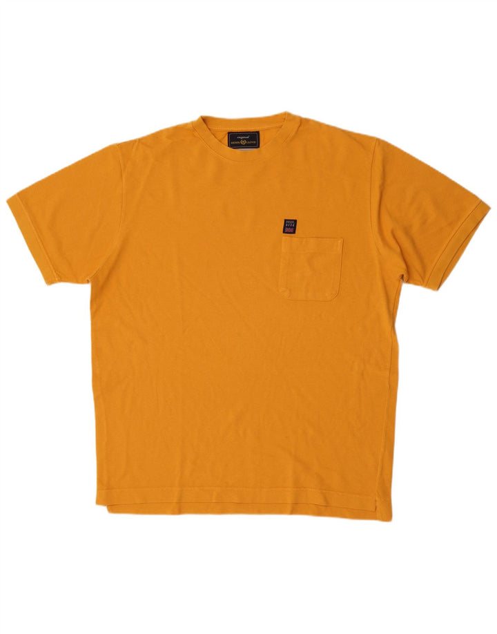 Camiseta masculina Henri Lloyd Top de algodão amarelo médio