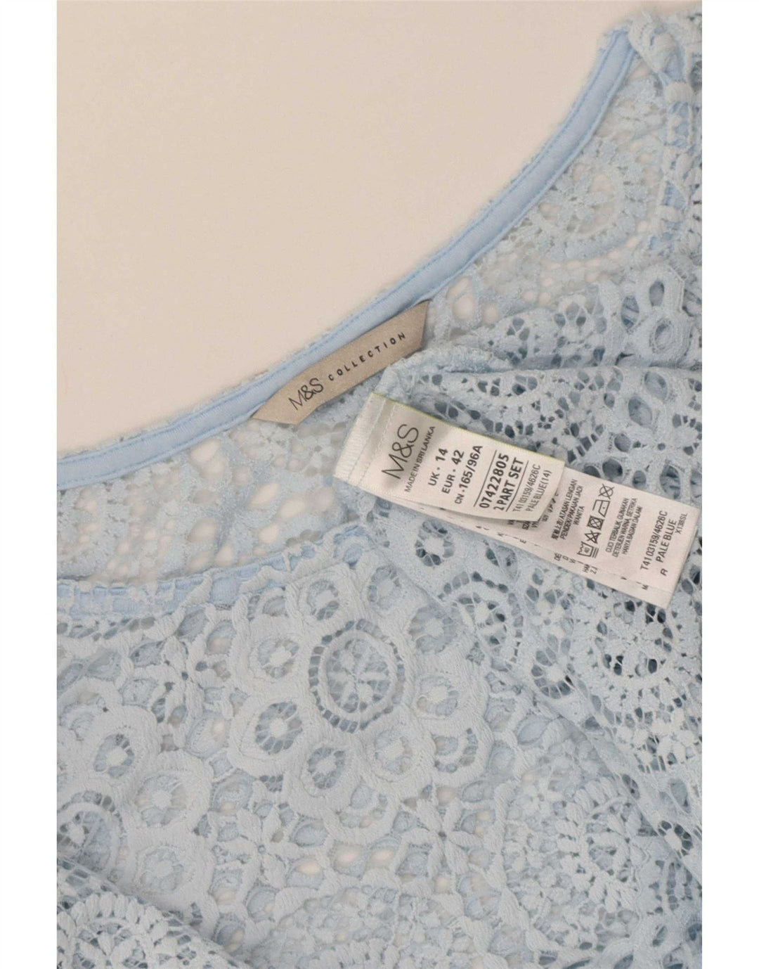 Blusa feminina Marks & Spencer UK 14 grande azul floral poliamida
