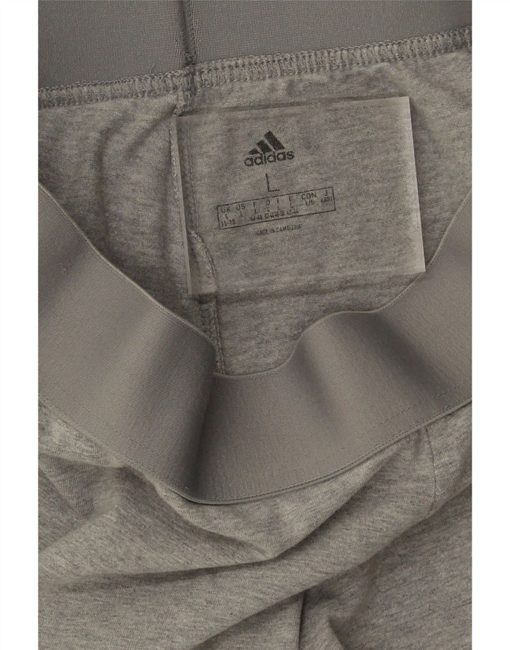 ADIDAS Womens Leggings UK 16/18 Large  Grey Vintage Adidas and Second-Hand Adidas from Messina Hembry 