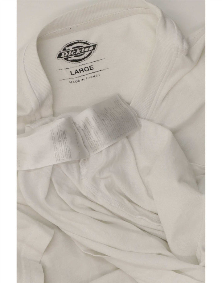 Camiseta gráfica masculina Dickies Top grande de algodão branco