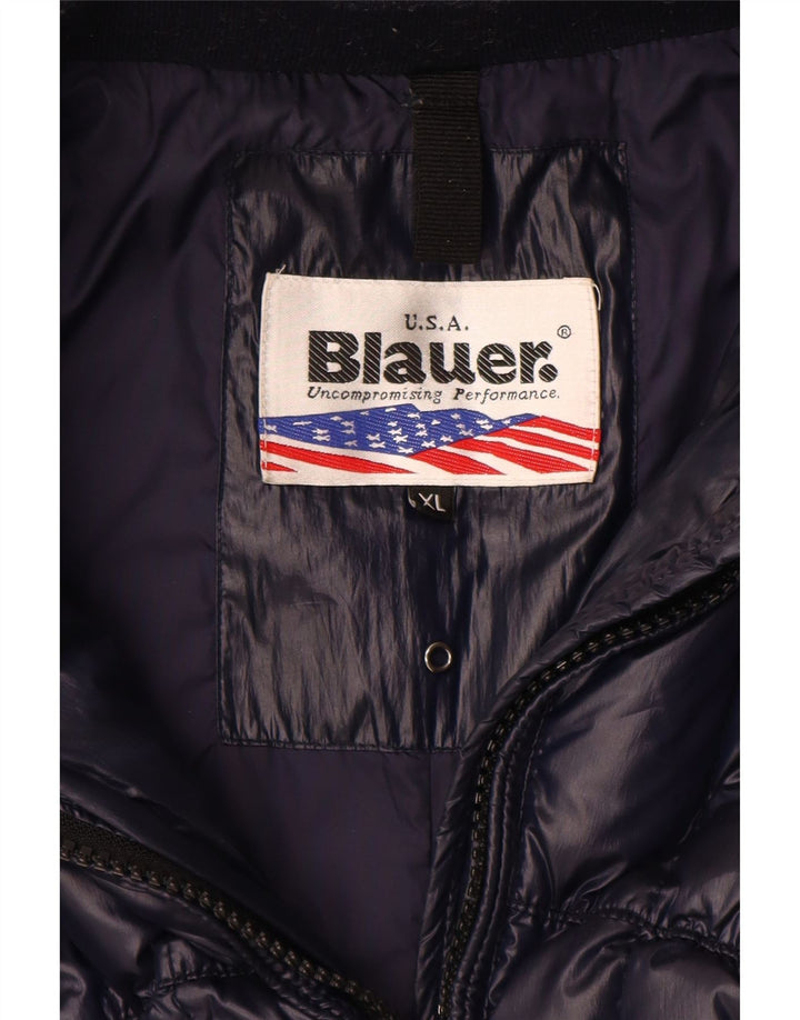 Casaco acolchoado feminino Blauer UK 18 XL azul marinho poliéster