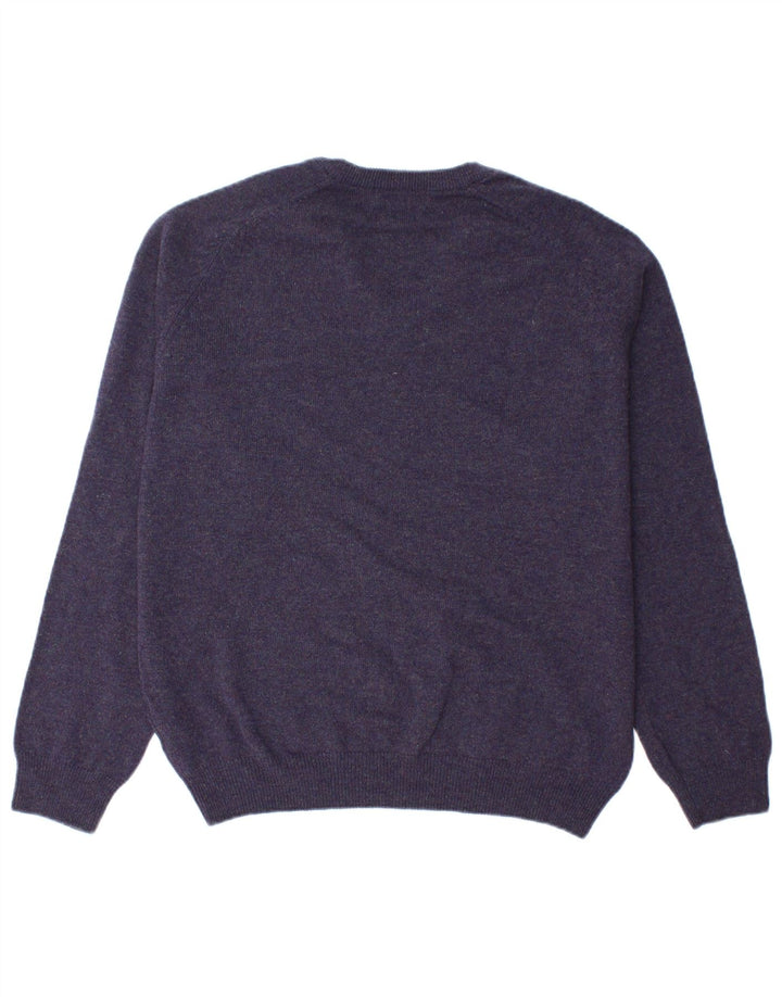 Suéter masculino Marks & Spencer Blue Harbor com decote em V grande azul marinho