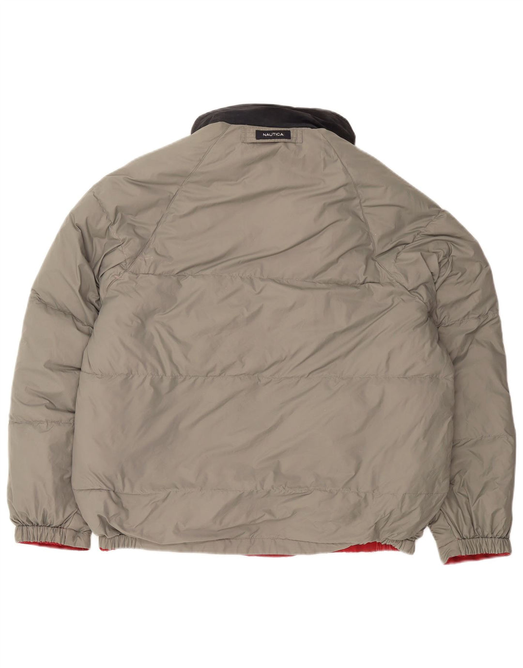 Jaqueta masculina acolchoada reversível NAUTICA UK 40 grande bloco colorido vermelho