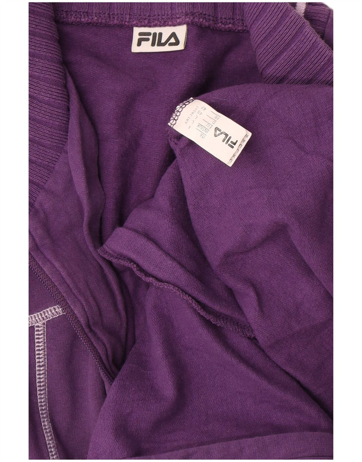 Fila Womens Tracksuit Top Jacket UK 16 Grande Algodão Roxo