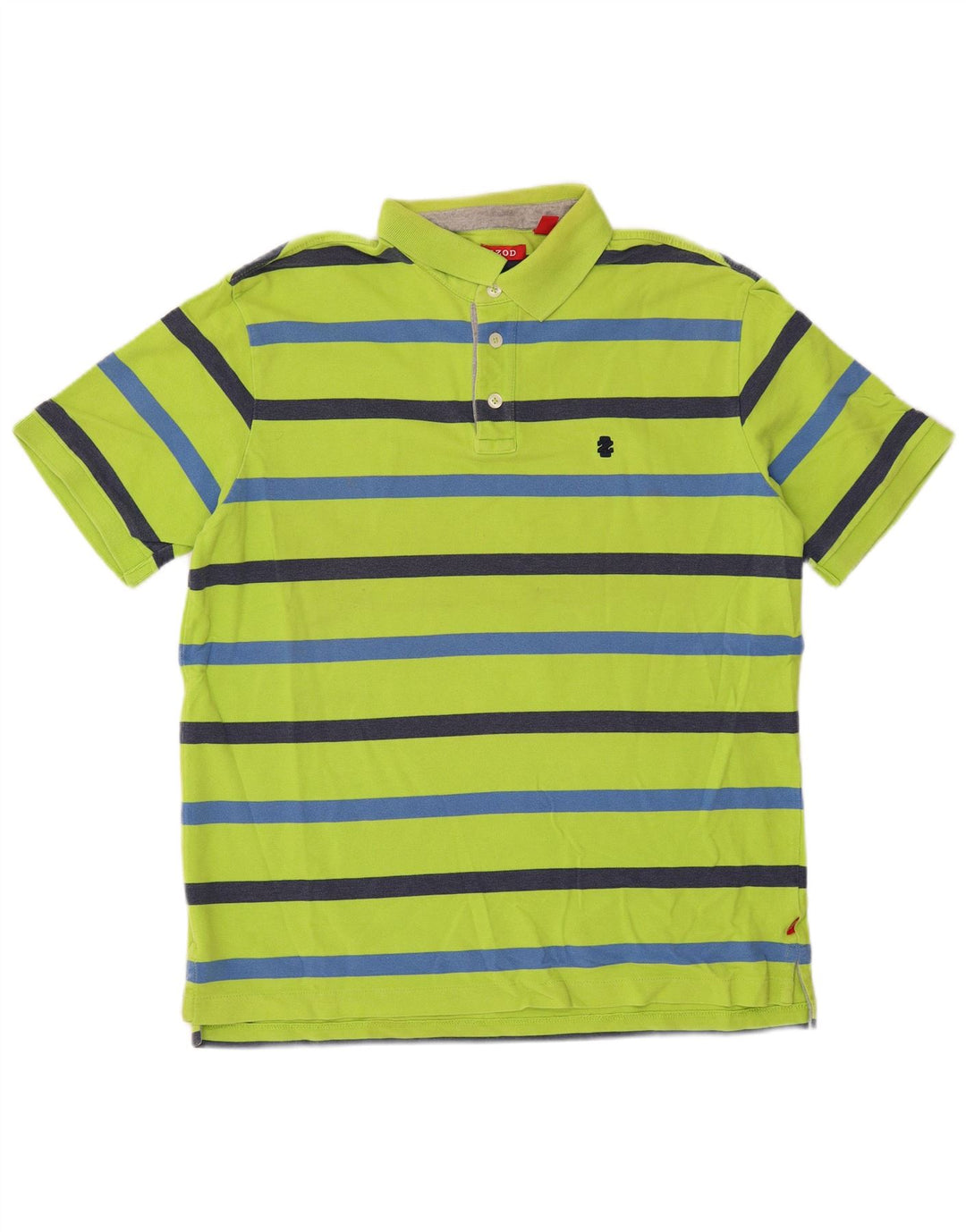 Camisa polo masculina Izod grande algodão listrado verde