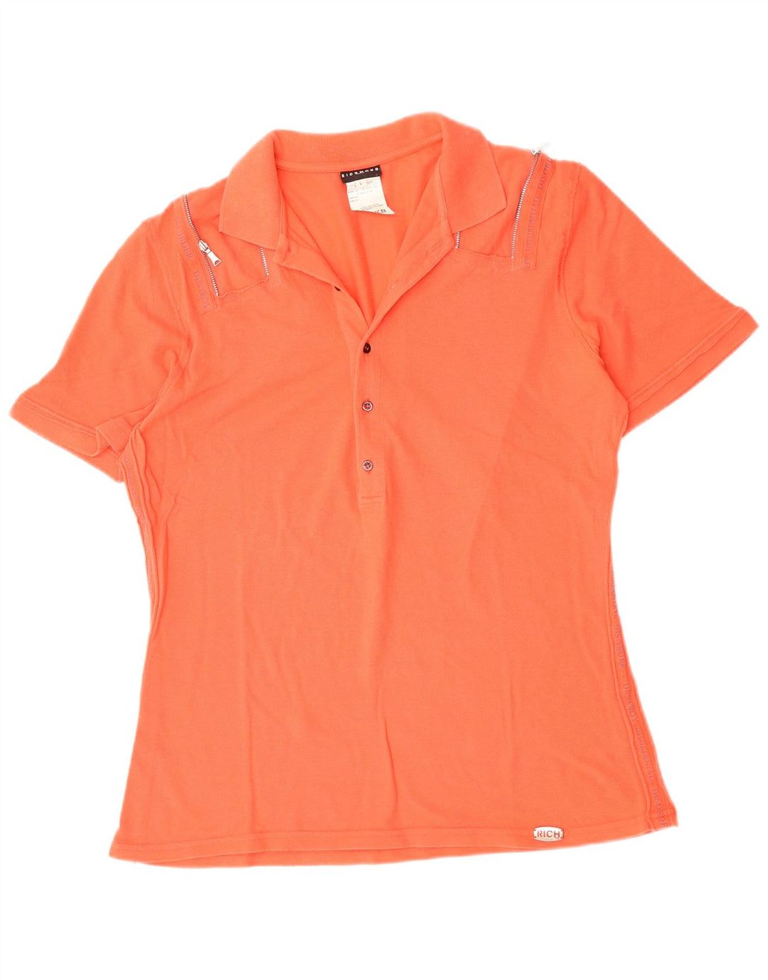 Camisa polo feminina Richmond UK 16 grande algodão laranja