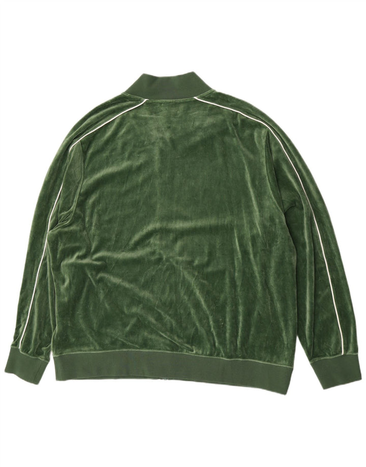 Nike Mens Velour Tracksuit Top Jacket 2XL Algodão Verde