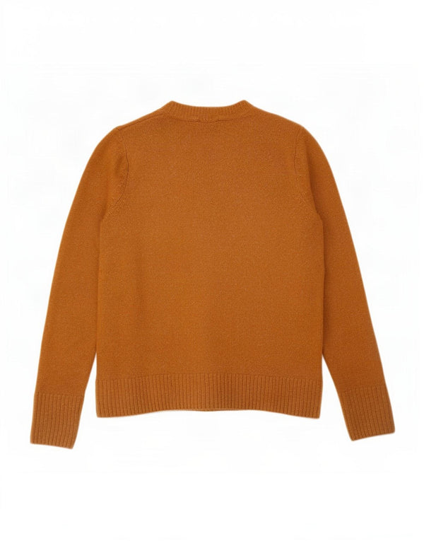 Suéter feminino Warehouse com gola redonda UK 12 acrílico marrom médio