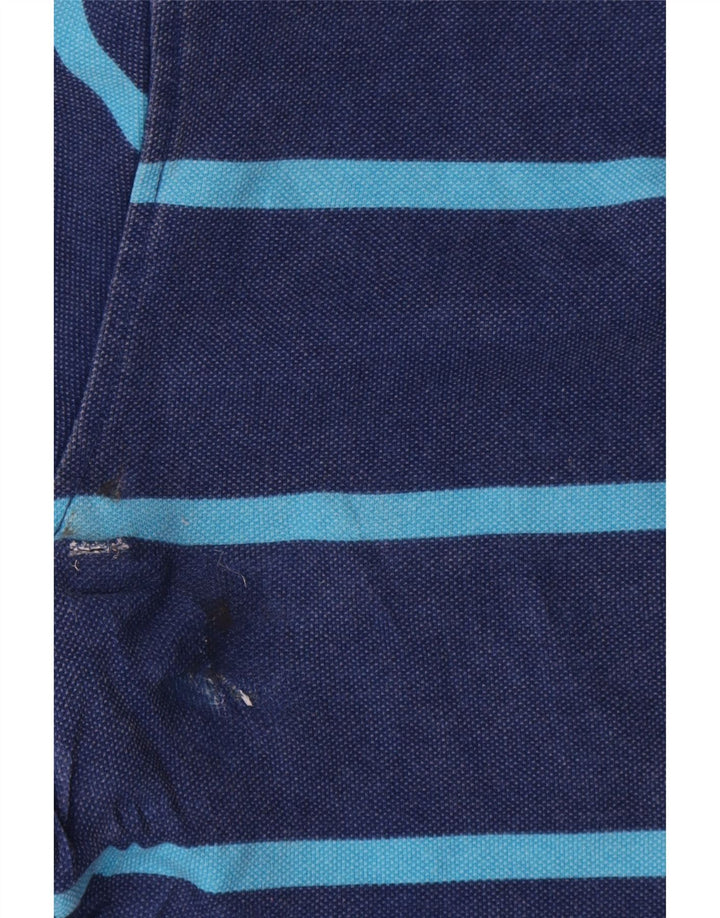 Suéter masculino Crew Clothing com zíper e gola listrada azul marinho médio