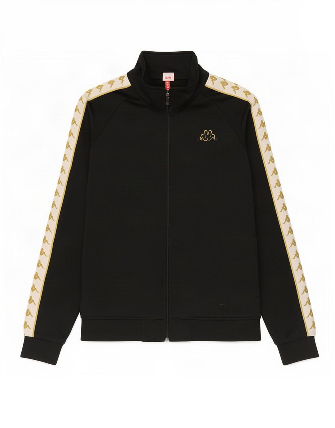 Kappa Mens Graphic Tracksuit Top Jacket Grande Preto Colorblock Poliéster