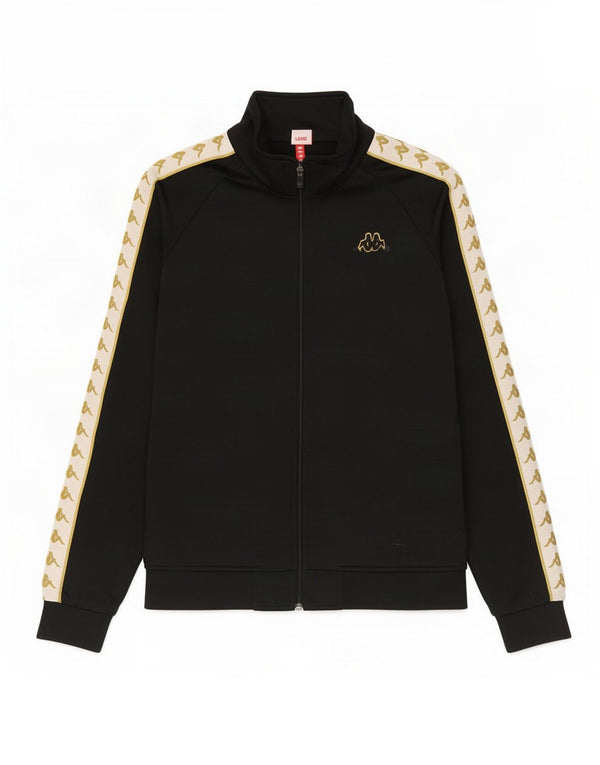 Kappa Mens Graphic Tracksuit Top Jacket Grande Preto Colorblock Poliéster