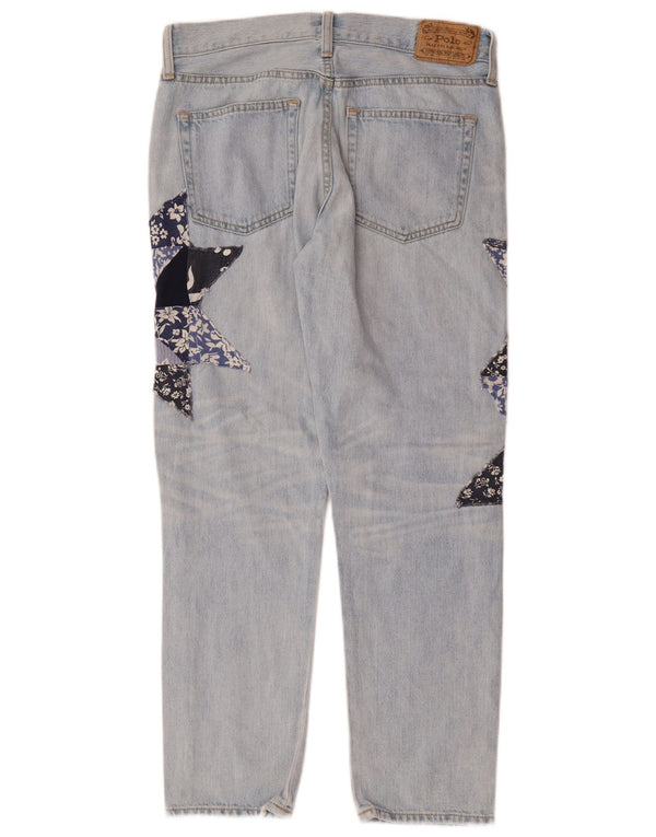 POLO RALPH LAUREN Jeans retos femininos W26 L26 azul patchwork algodão