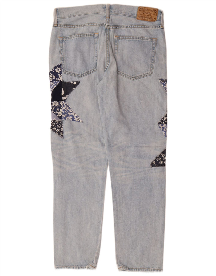 POLO RALPH LAUREN Jeans retos femininos W26 L26 azul patchwork algodão