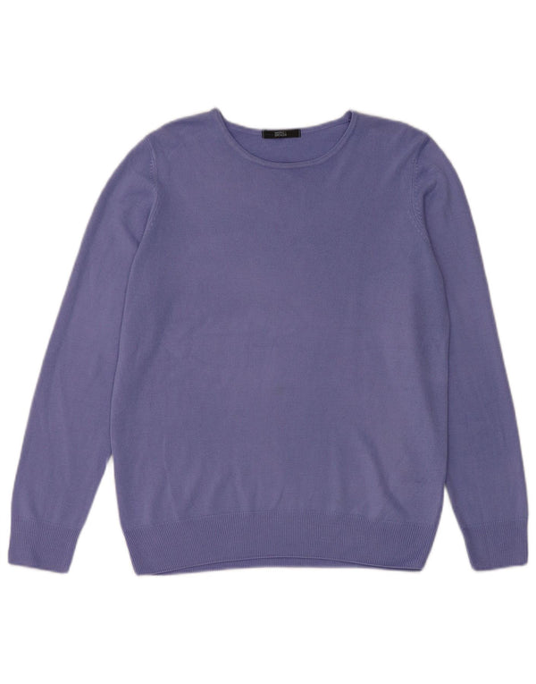Suéter feminino Marks & Spencer com gola canoa, Reino Unido, 14, grande, roxo, acrílico