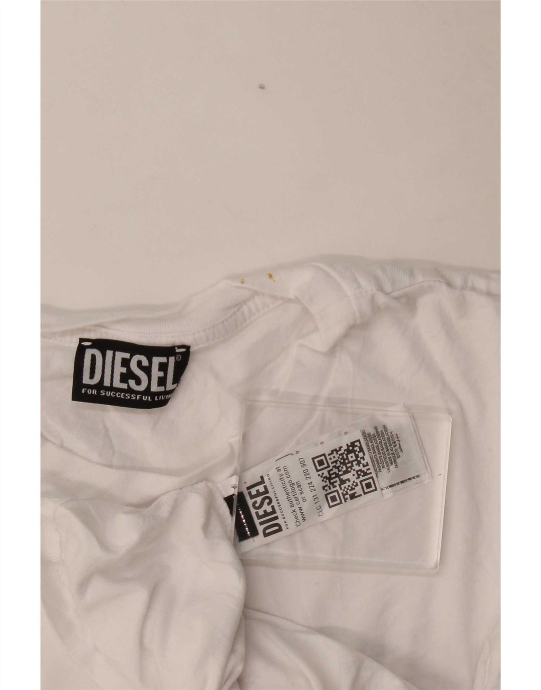 Camiseta masculina Diesel Top grande de algodão branco