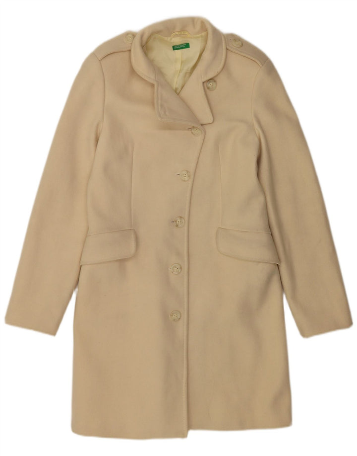 Sobretudo feminino Benetton IT 44 médio off white lã