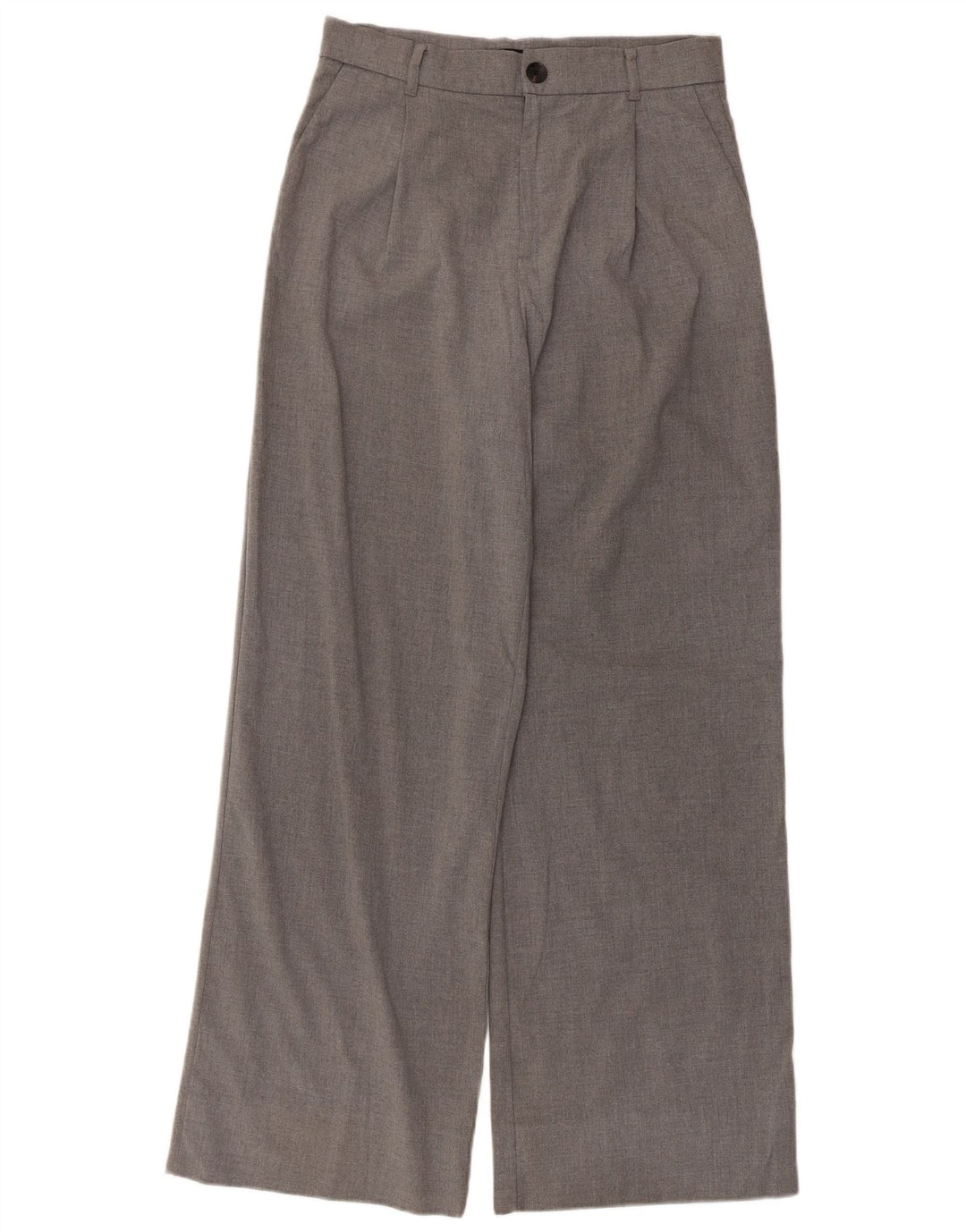 Zara Calça Chino Feminina de Perna Larga Médio W30 L30 Cinza