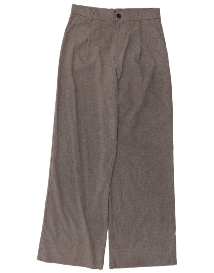Zara Calça Chino Feminina de Perna Larga Médio W30 L30 Cinza