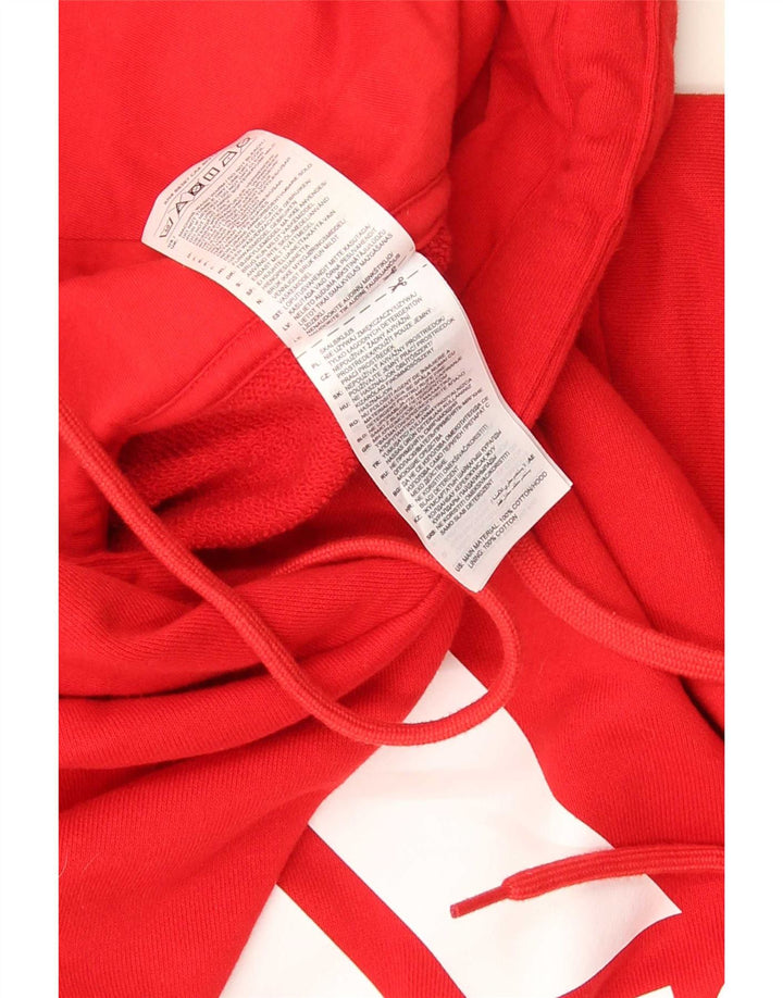 Adidas Mens Graphic Hoodie Jumper Médio Algodão Vermelho