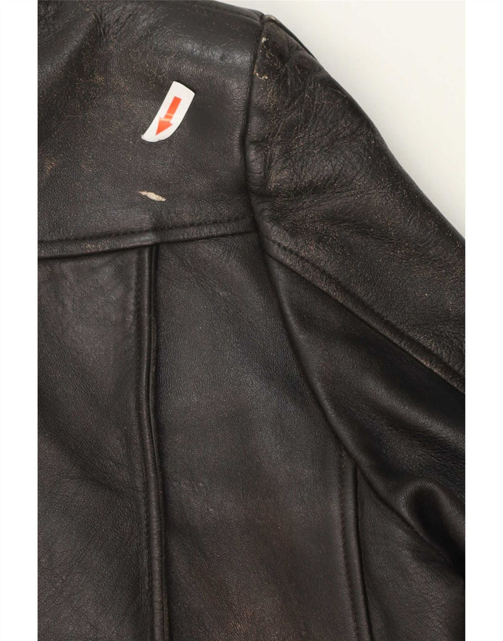Jaqueta de couro masculina vintage UK 40 grande preta