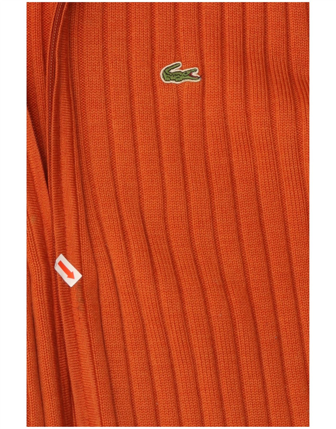 Suéter cardigã masculino LACOSTE tamanho 7 2XL lã laranja