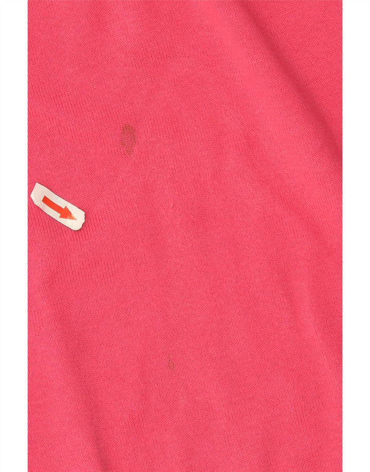 Suéter feminino Lacoste com decote em V tamanho 42 grande algodão rosa