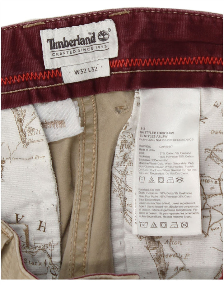 Calça chino reta masculina TIMBERLAND W32 L32 algodão bege