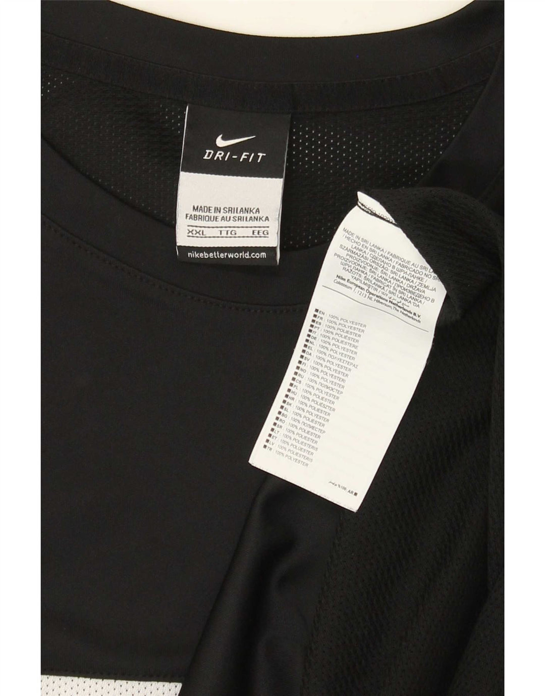 Camiseta Nike Masculina Dri Fit Top 2XL Preto Colourblock Poliéster