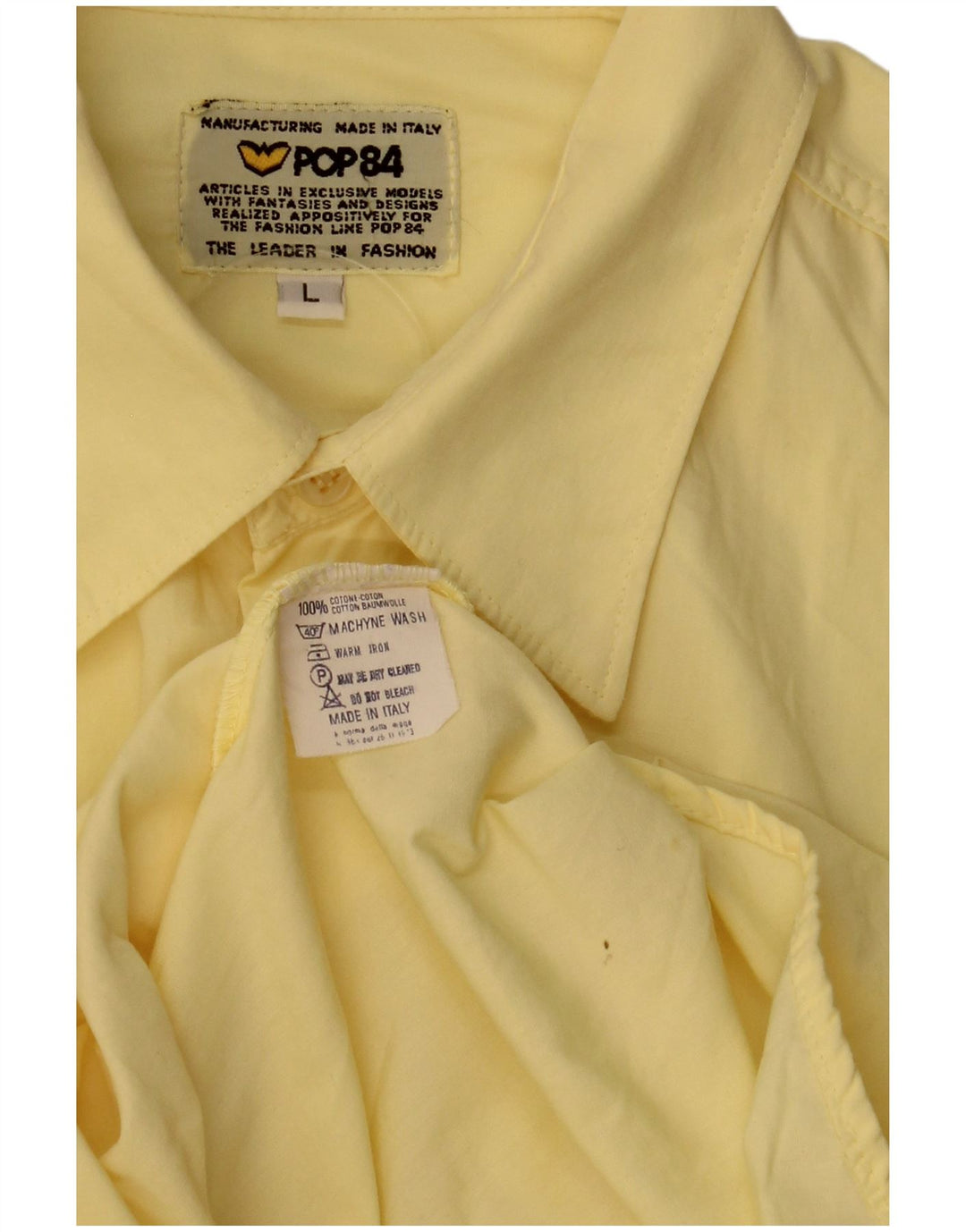 Camisa masculina POP 84 grande algodão amarelo
