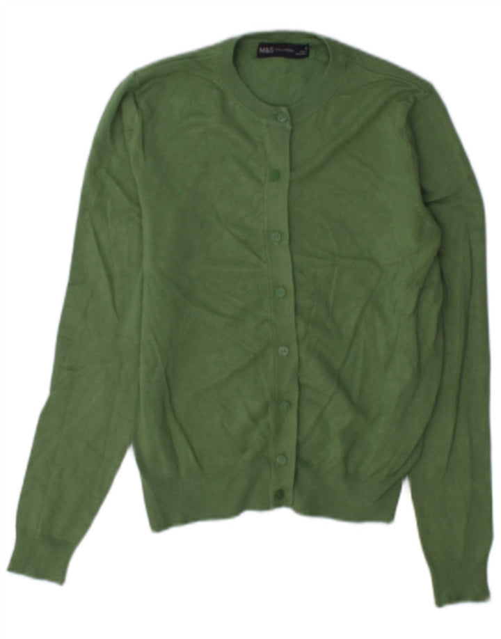 Suéter cardigã feminino Marks & Spencer Reino Unido 10 pequeno verde