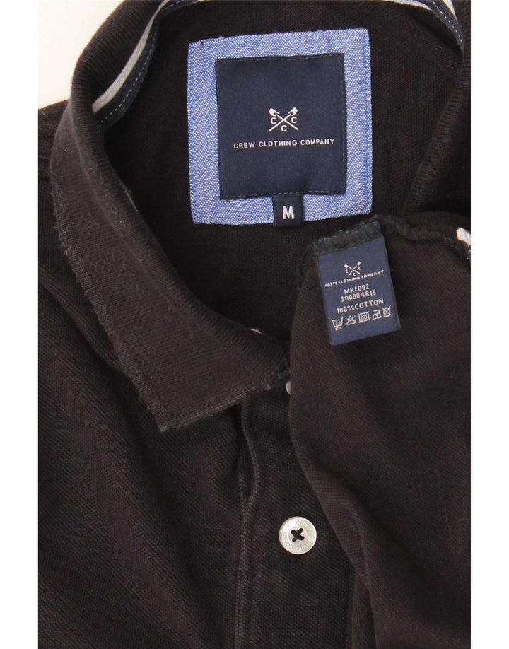 Camisa polo masculina Crew Clothing algodão preto médio