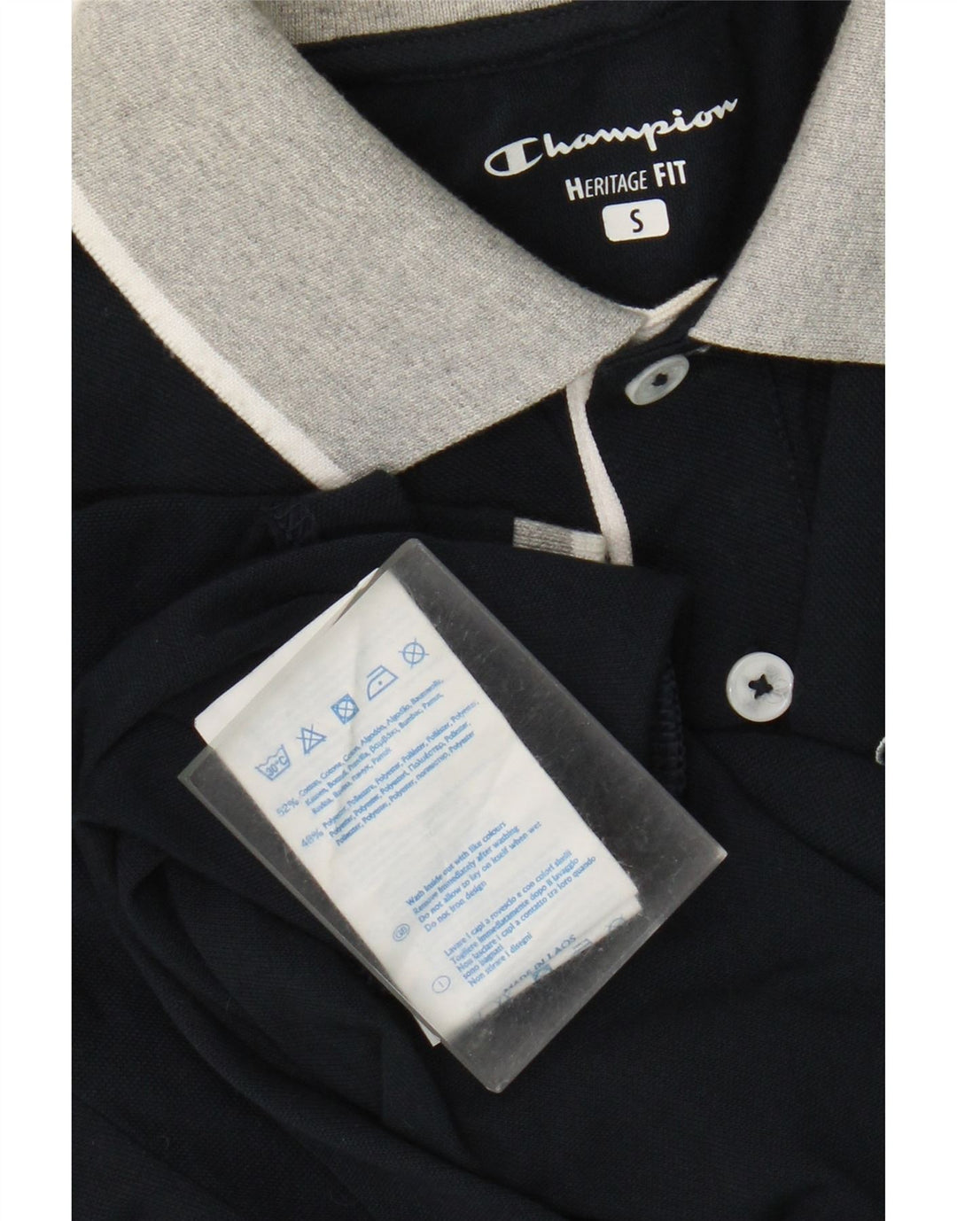 Camisa polo masculina Champion pequena algodão azul marinho