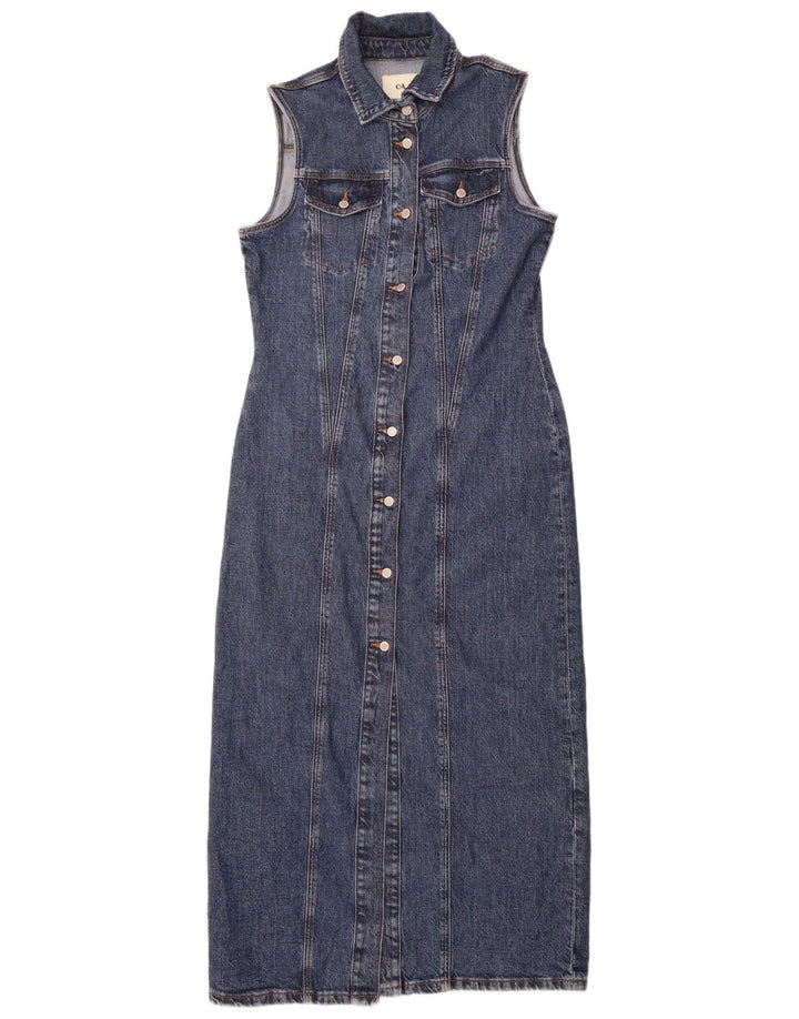 C&A Vestido jeans feminino sem mangas EU 40 algodão azul médio