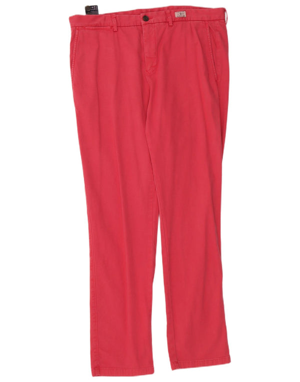 Tommy Hilfiger Mens Stretch Slim Chino Calças W36 L32 Algodão Rosa