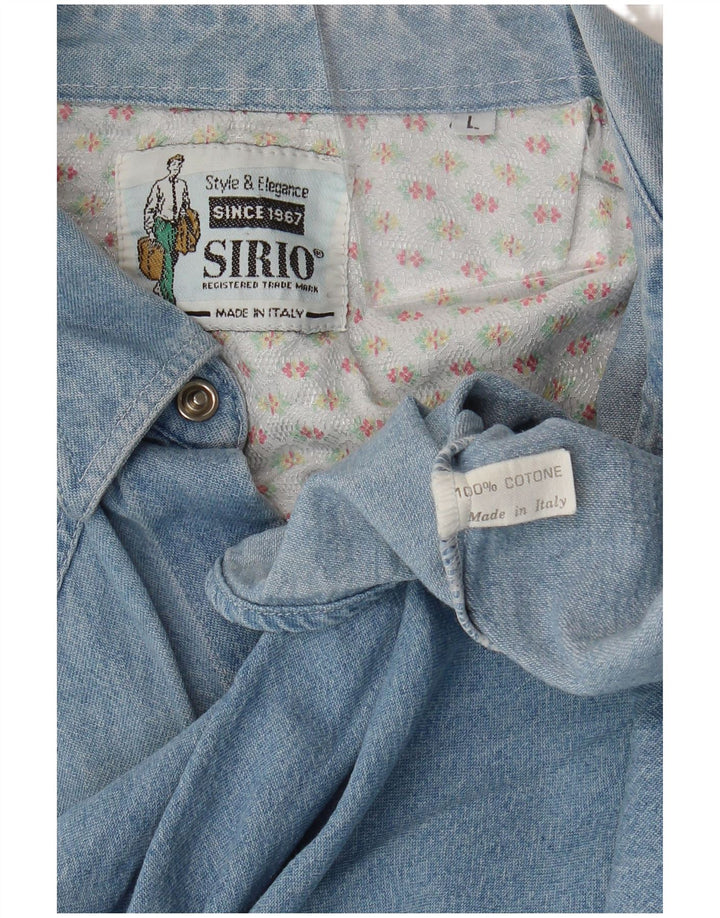 Camisa jeans masculina Sirio grande algodão azul