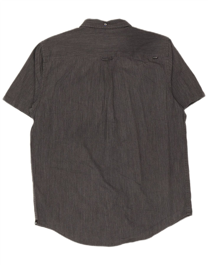 Camisa masculina Hurley de manga curta grande algodão cinza