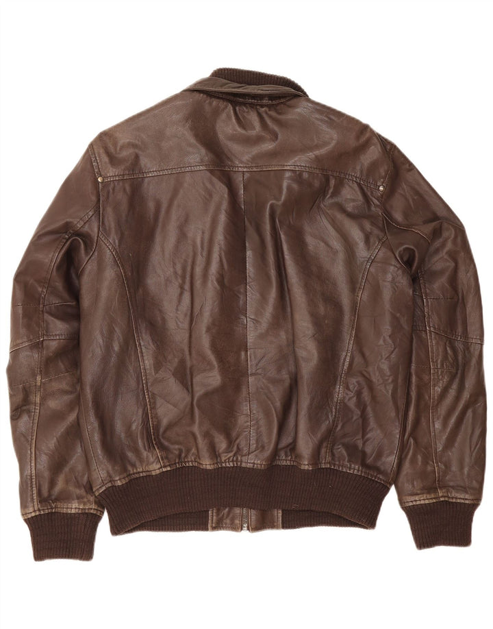 Jaqueta de couro masculina Conbipel IT 50 grande marrom