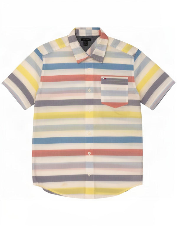 Camisa Tommy Hilfiger Menino Manga Curta 13-14 Anos XL Listrado Multicolorido