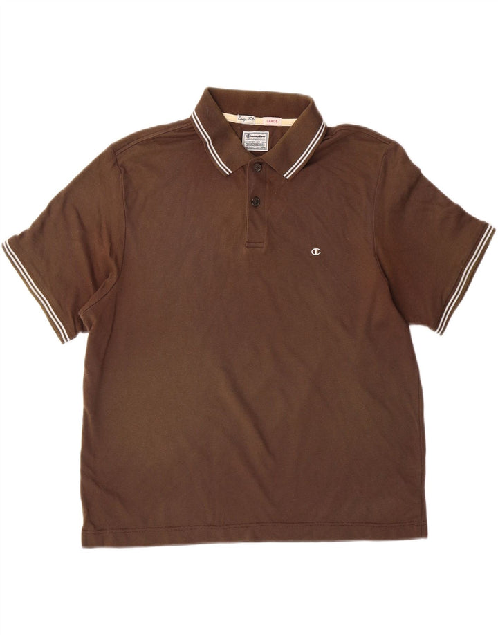 CHAMPION Mens Easy Fit Polo Shirt Large Brown Vintage Champion and Second-Hand Champion from Messina Hembry 