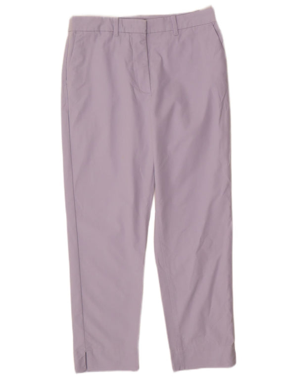 Calça chino reta feminina Marks & Spencer UK 10 pequena W28 L26 roxa