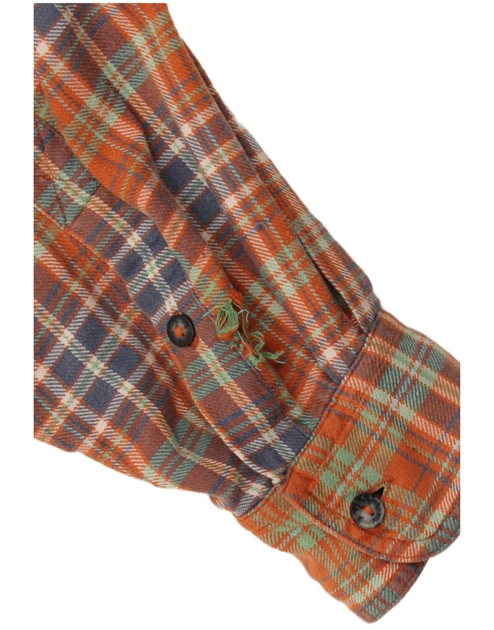 Camisa masculina de flanela Camel Active laranja médio xadrez
